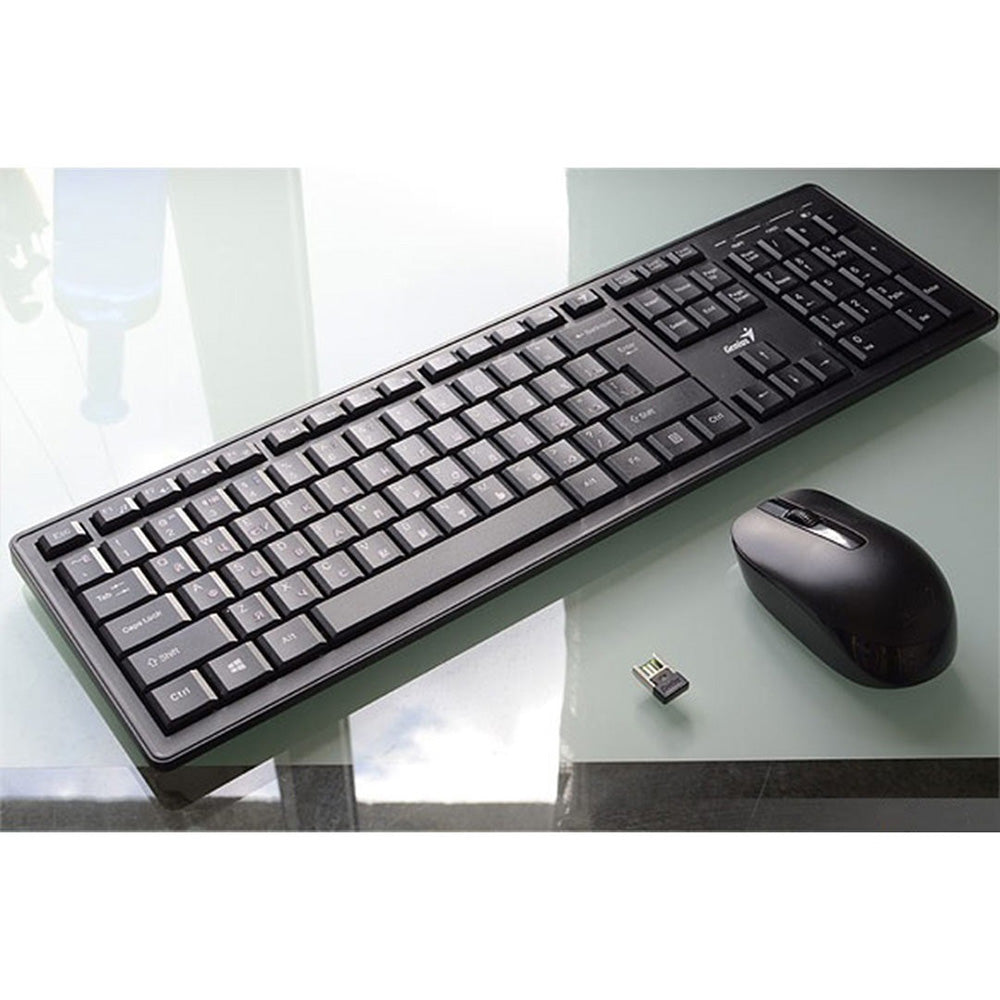 Genius KM-8200 Smart Wireless Keyboard and Mouse Set, Black