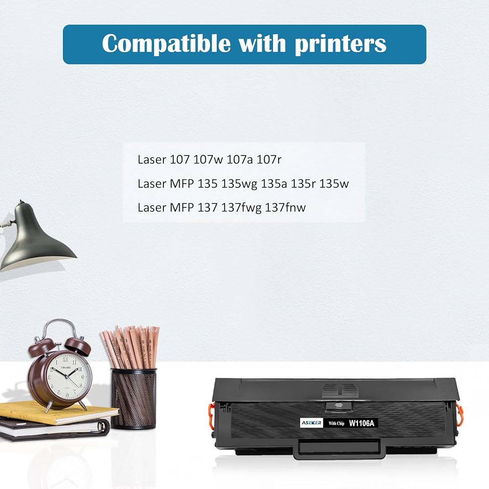 laser toner cartridge BK (black) W1106A  107 107a 107w MFP 135 135a 135ag 135r 135w 135wg MFP 137fnw 137fwg
