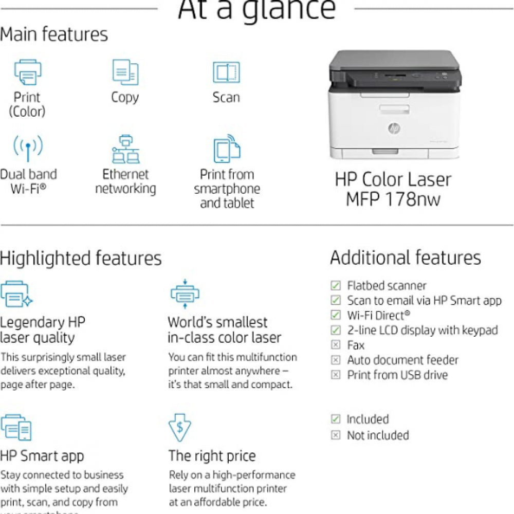 HP Color Laser MFP 178nw (4ZB96A)
