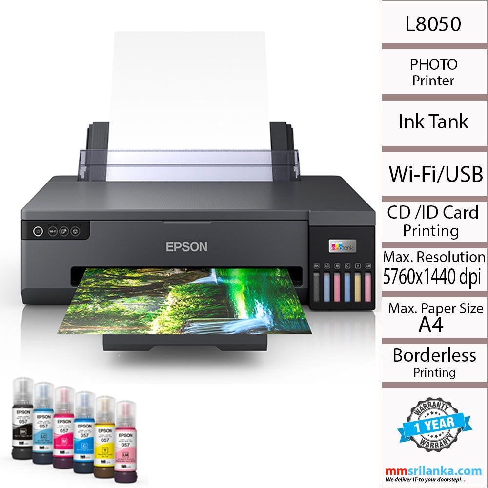 Epson Eco tank L8050 Color Photo Printer