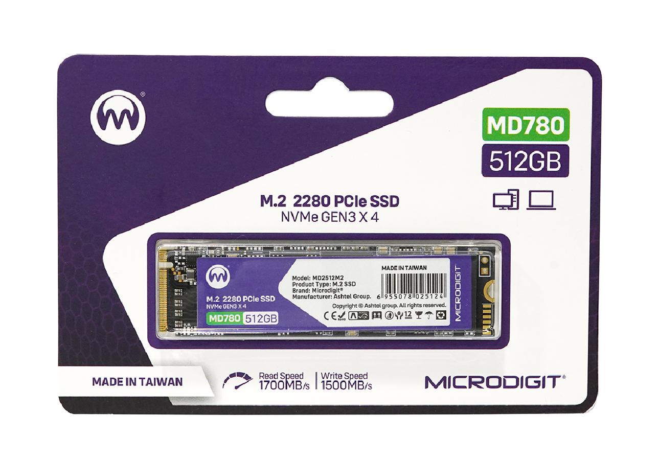 MICRODIGIT M.2 2280 PCIe SSD 512GB - NVMe GEN3 X 4