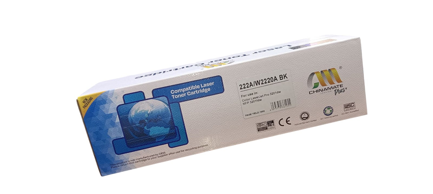toner laser cartridge BK (Black) 222A/W2220A 3201dw - MFP 3201fdw 3303 fwd. Printers