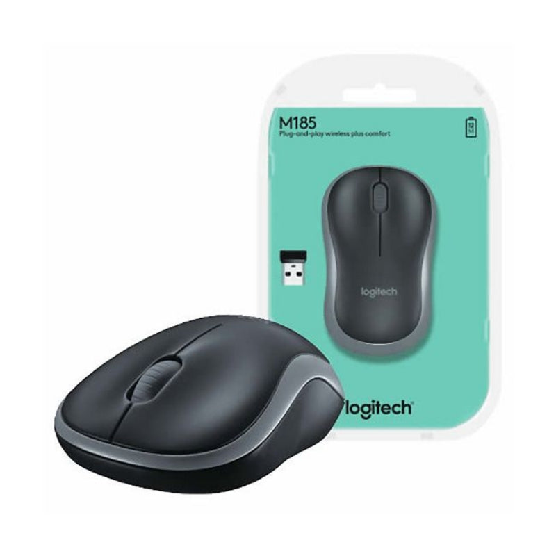 Logitech M185 Wireless Mouse, 2.4 GHz with USB Nano Receiver