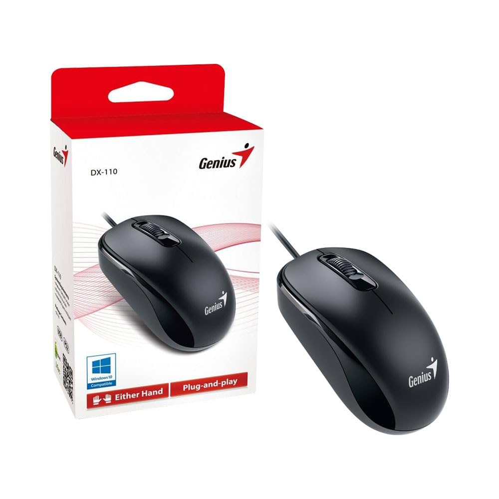 Genius DX-110 Wired Optical Mouse, Black