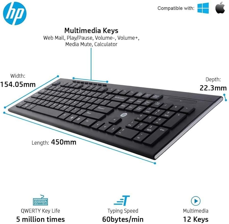 HP Wireless Keyboard and Mouse Combo CS10 - Black