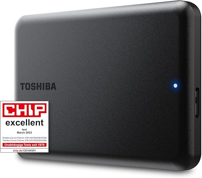 Toshiba Canvio Partner 2TB Portable 2.5" External HDD, USB 3.2 Gen 1,