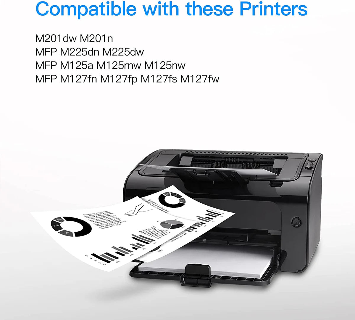 laser toner cartridge 83A CF283A BK (black) M125, M125nw, M125rnw, M127fn, M127fw, M127fp, M201n, and MFP M225dn . 737 CRG-737