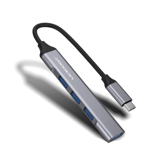 MICRODIGIT Multi Port Adaptor 4 in 1 Type C to 4 Port USB Hub MR356UH USB Hub (Silver)