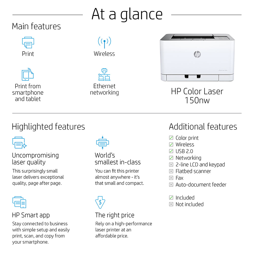 HP Color Laser 150nw (4ZB95A)