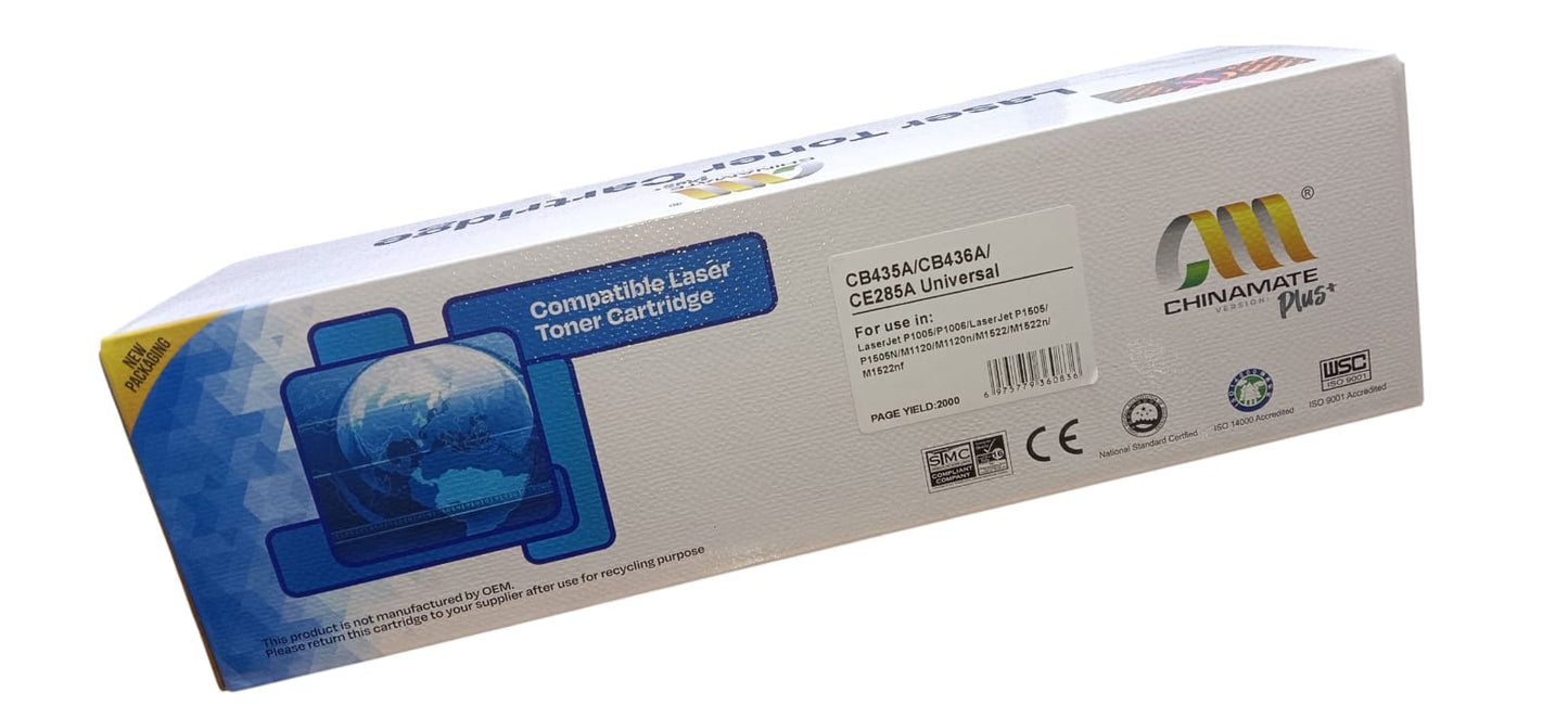 laser toner cartridge CB435A/CB436A/CE285A universal P1005 - P1006 - P1505 - P1505N - M1120 - M1120n - M-M1522n - M1522nf BK (black)