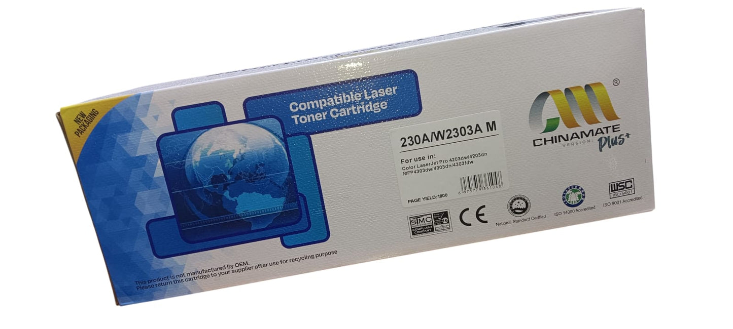 خرطوشة حبر ليزر 230A/W2302A أرجوانية متعددة الوظائف 4303 / 4203dw / 4203dn/MFP 4303dw / 4303dn / 4303fdw