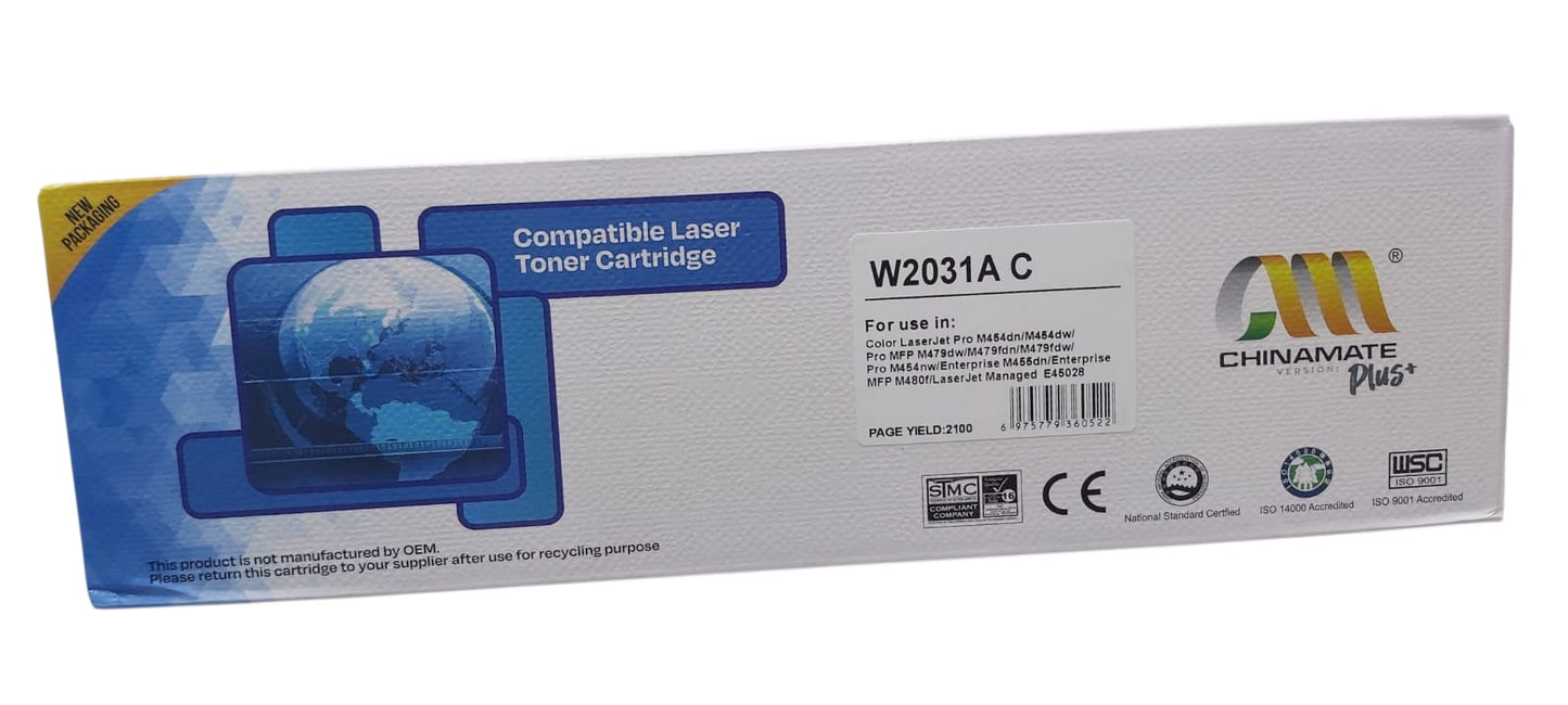 laser toner cartridge 415A W2032A C (cyan) M455dn, M480f, M479fnw, M479fdw, M479fdn, M479dw, M454dn, M454dw