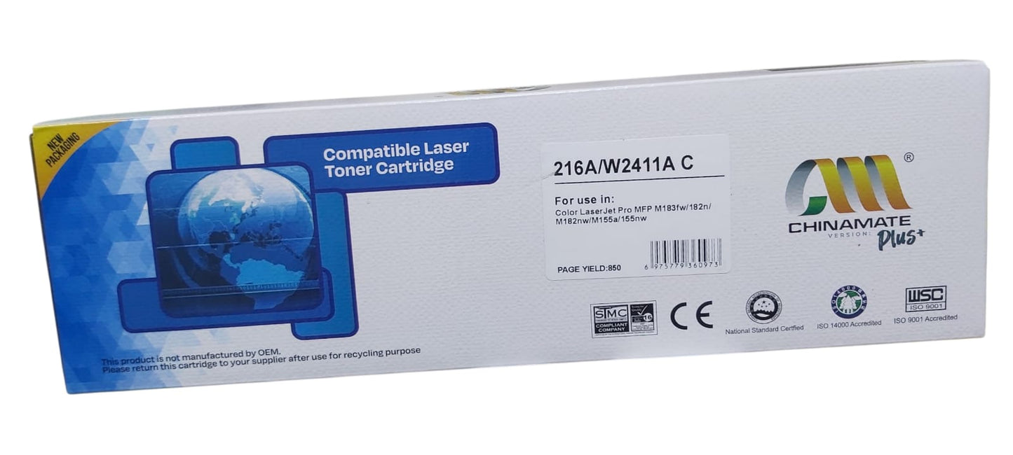 laser toner cartridge 216A / W2411A C (cyan) M155a M182nw M182n M183fw M183rw M183fdw