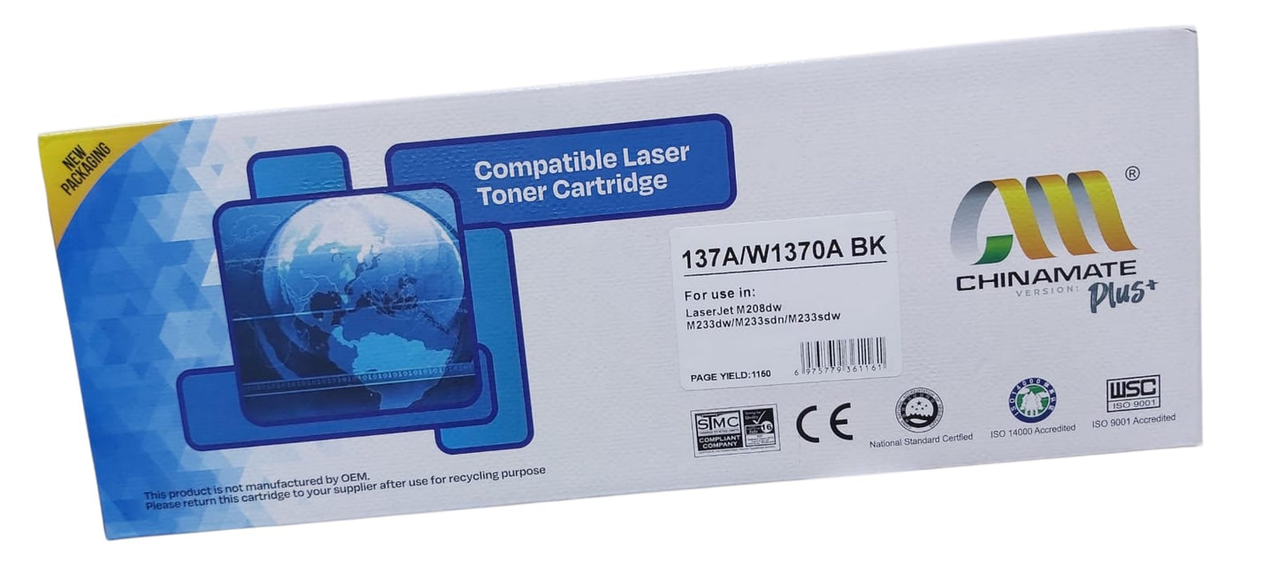 laser toner cartridge 137A BK (black) MFP M208dw M232dwc M232dw M233dw M233Sdn M233Sdw