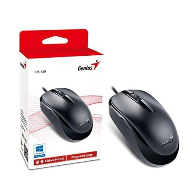 Genius DX-120 Wired Optical Mouse, Black
