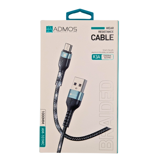 ADMOS Wear Resistance Cable 3A Charge & Sync AM-103TC